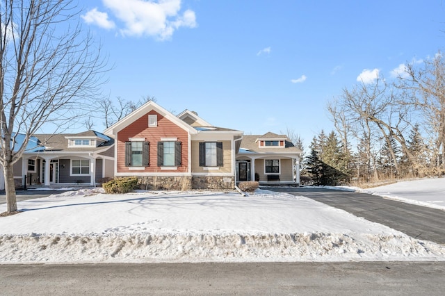 view of front of house featuring stone siding