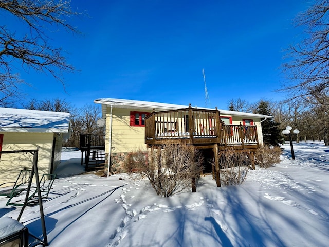 view of front of house featuring a deck