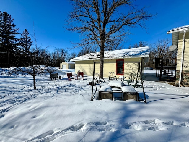 view of snowy yard