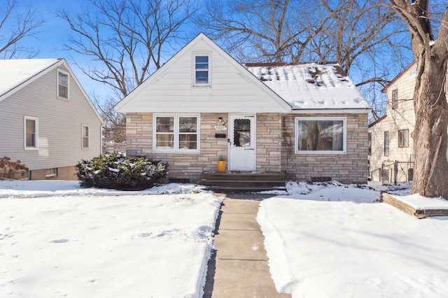 view of front of house with stone siding