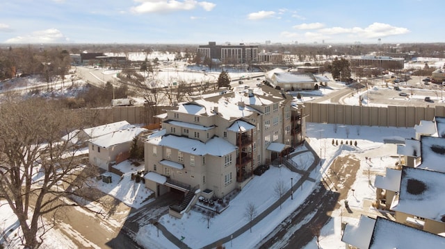 view of snowy aerial view