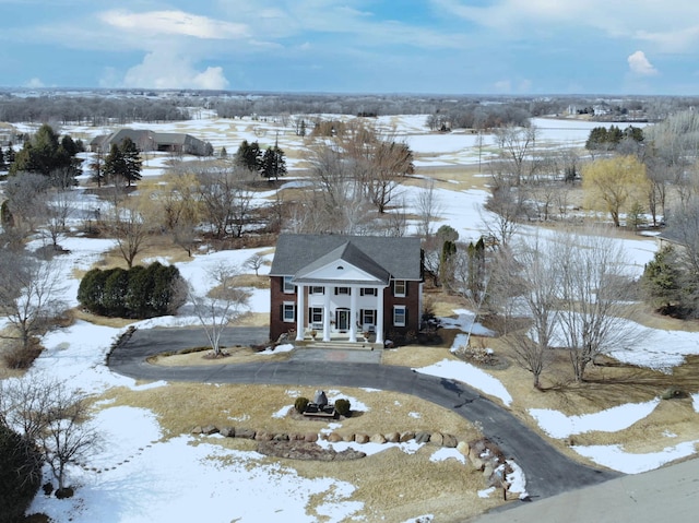 view of snowy aerial view