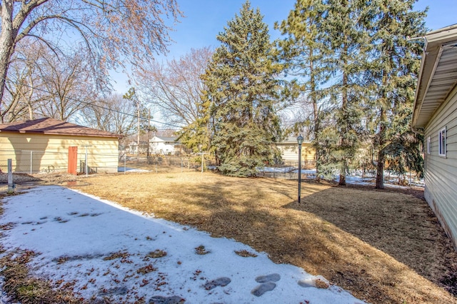 view of yard with fence