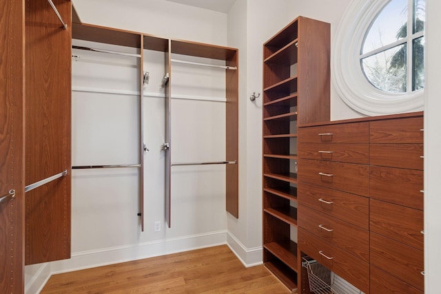 spacious closet with wood finished floors