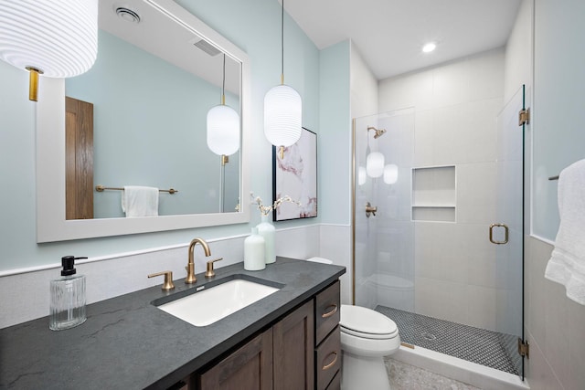 116 Spring Farm Rd, North Oaks, MN 55127 - bathroom with a shower stall, toilet, and vanity
