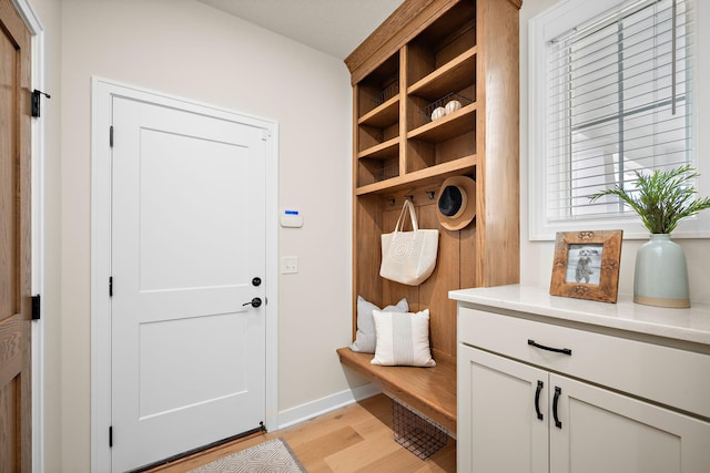 116 Spring Farm Rd, North Oaks, MN 55127 - mudroom featuring light wood-type flooring and baseboards