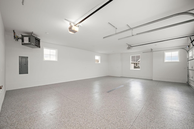 116 Spring Farm Rd, North Oaks, MN 55127 - garage with electric panel, a garage door opener, a heating unit, and baseboards