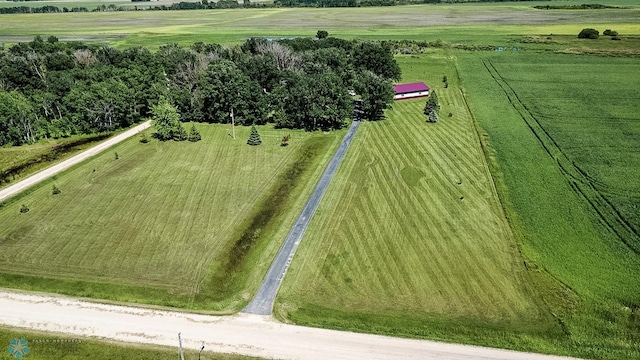 aerial view with a rural view