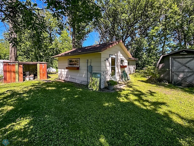 view of shed