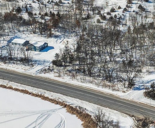 view of snowy aerial view