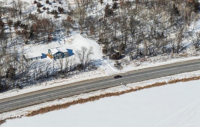 view of snowy aerial view