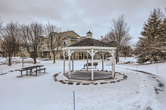 view of community with a gazebo