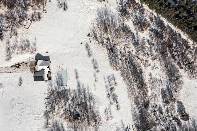 view of snowy aerial view