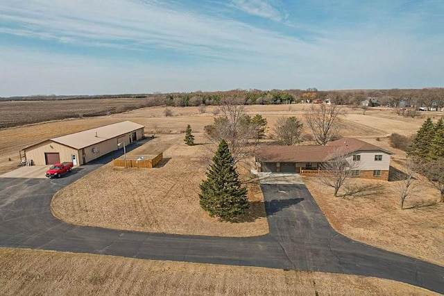 aerial view featuring a rural view