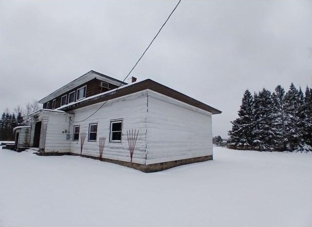 view of snow covered exterior