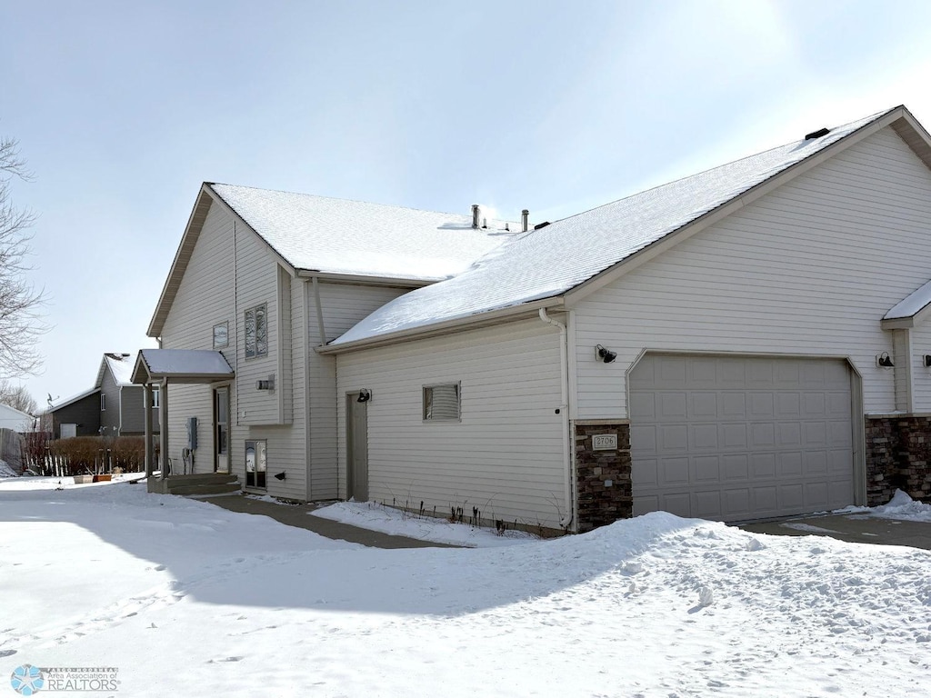 exterior space featuring a garage