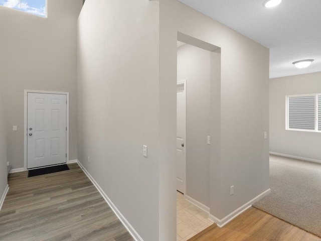 hall featuring hardwood / wood-style floors