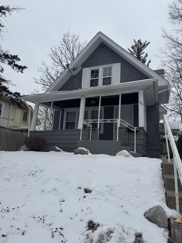 bungalow featuring covered porch