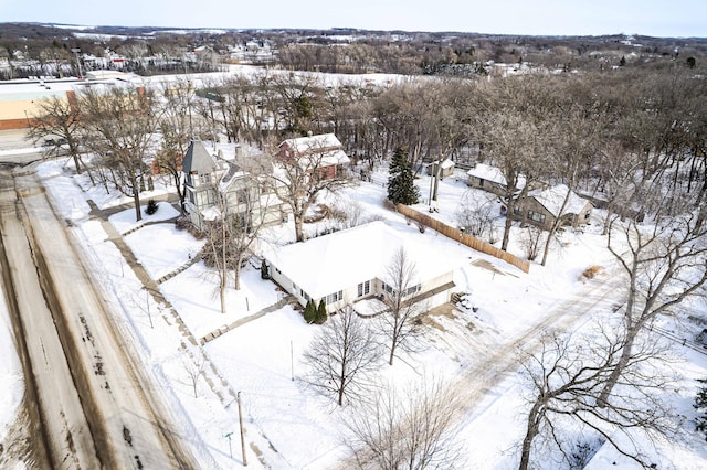 view of snowy aerial view