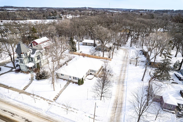 view of snowy aerial view