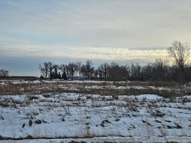 view of snow covered land