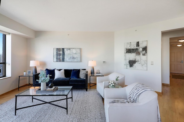 500 Grant St Unit 1302, Minneapolis, MN 55404 - living area featuring baseboards and light wood-style flooring