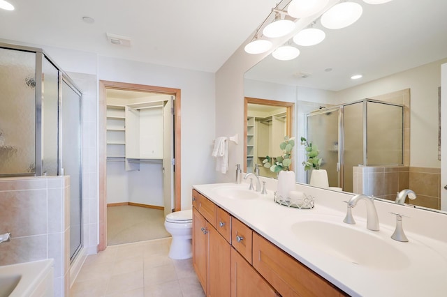 500 Grant St Unit 1302, Minneapolis, MN 55404 - full bathroom with a sink, tile patterned floors, and a stall shower
