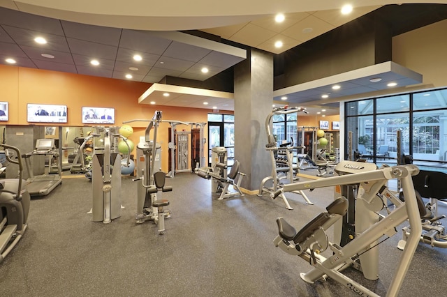 500 Grant St Unit 1302, Minneapolis, MN 55404 - workout area with recessed lighting