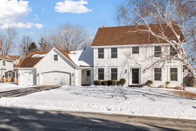 colonial house with a garage