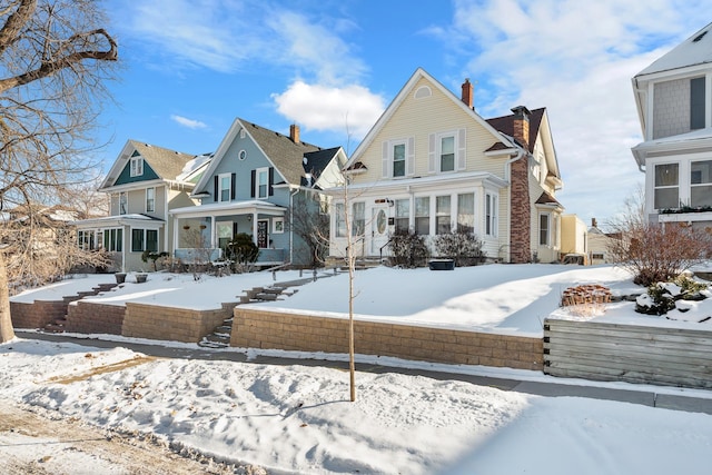 view of front of home with a residential view