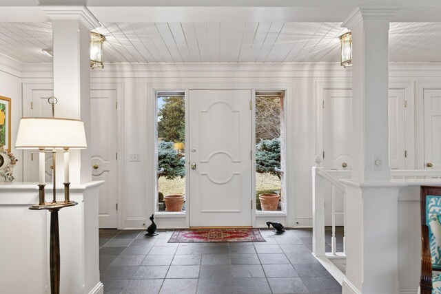 entrance foyer with ornate columns