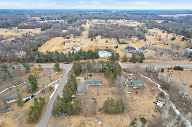 bird's eye view with a rural view