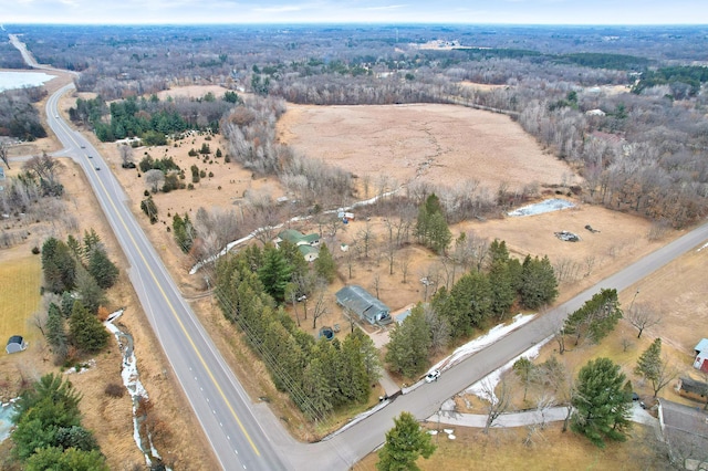 aerial view featuring a rural view