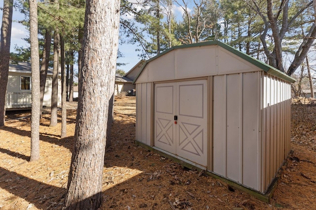 view of shed