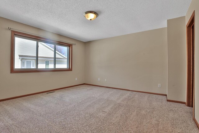 13413 Pine View Pl, Lindstrom, MN 55045 - spare room with carpet, a textured ceiling, and baseboards