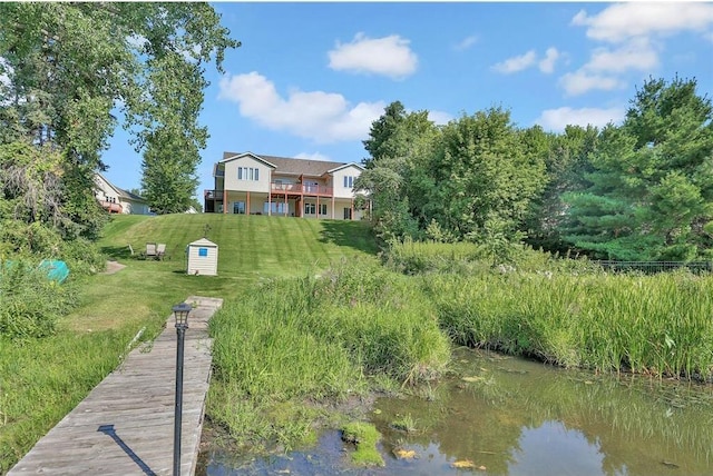 13413 Pine View Pl, Lindstrom, MN 55045 - exterior space featuring a yard and a water view
