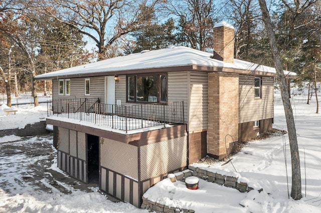 exterior space with a chimney