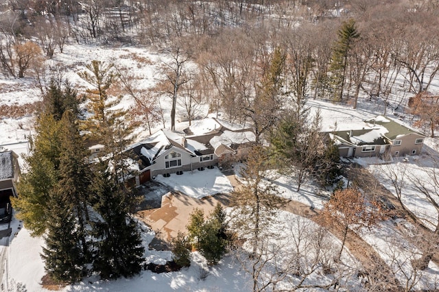 view of snowy aerial view