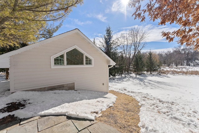 view of snowy exterior