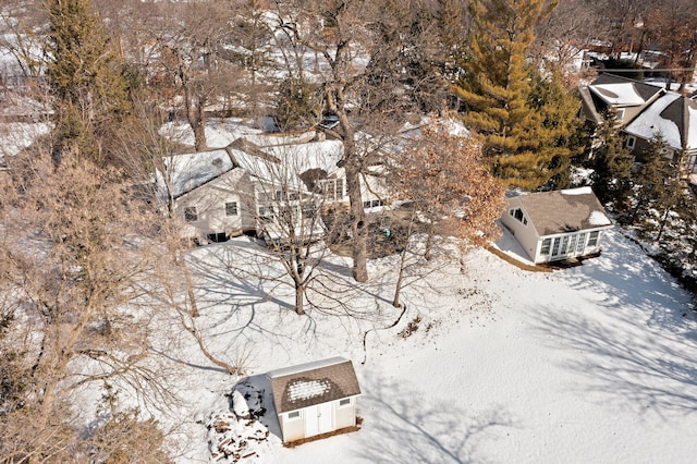 view of snowy aerial view