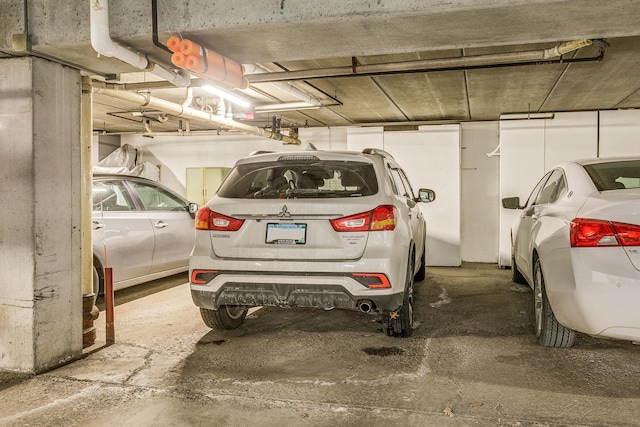 view of parking garage