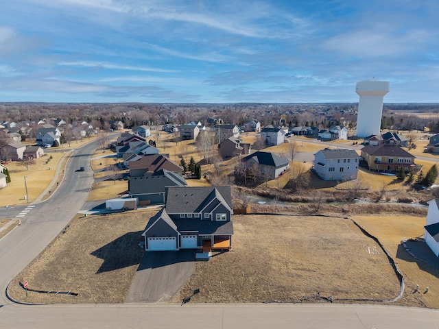 bird's eye view with a residential view