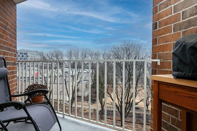 balcony with area for grilling