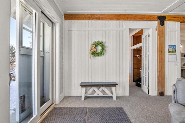 interior space with carpet floors