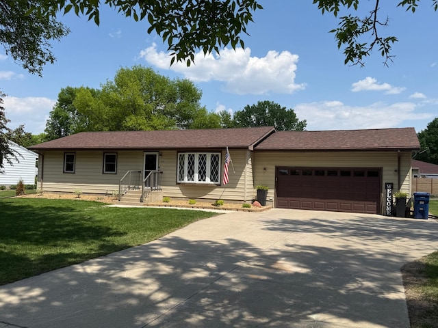 502 19th St N, Benson, MN 56215 - ranch-style home featuring an attached garage, driveway, and a front lawn