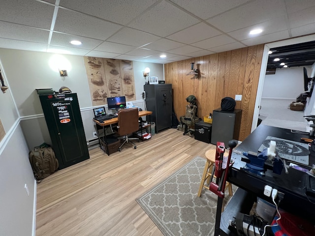 502 19th St N, Benson, MN 56215 - office space featuring wood finished floors, a drop ceiling, and recessed lighting