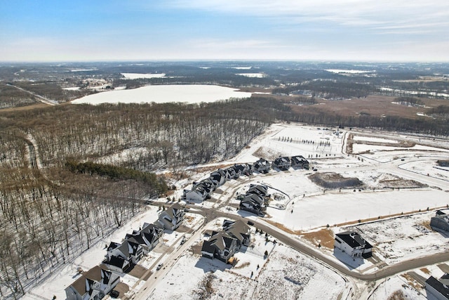 view of snowy aerial view