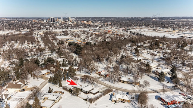 view of snowy aerial view