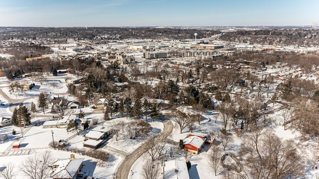 view of snowy aerial view