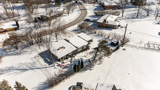 view of snowy aerial view